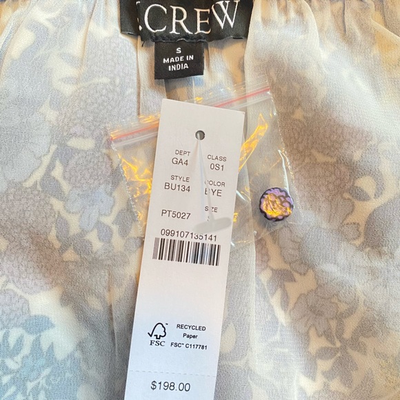 NWT J. Crew Blue & Yellow V-Neck Fête Floral Print Midi Dress, S - Picture 11 of 14